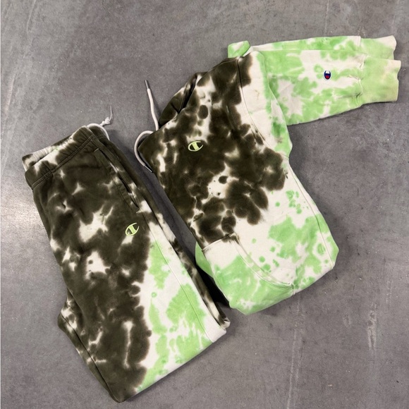 Champion Green and Black Tie-Dye Hoodie Set - Picture 9 of 9